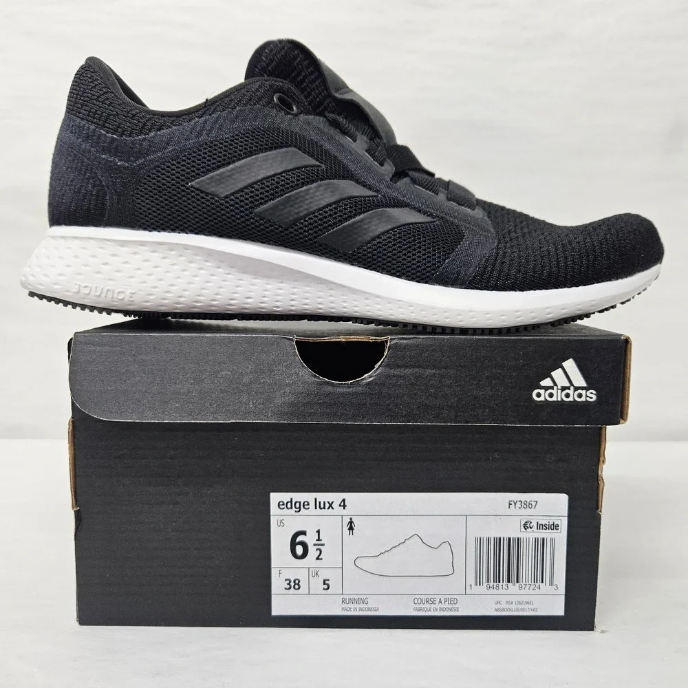 Adidas Edge Lux 4 Running Shoes FY3867 Black Iron Metallic Womens Size 6.5